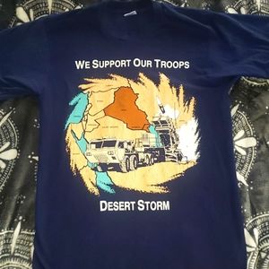 1990 Operation Desert Storm Support Our Troops Shirt Single Stitch Vintage MED